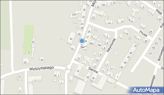 Trzemeszno, Mickiewicza Adama, 29A, mapa Trzemeszno