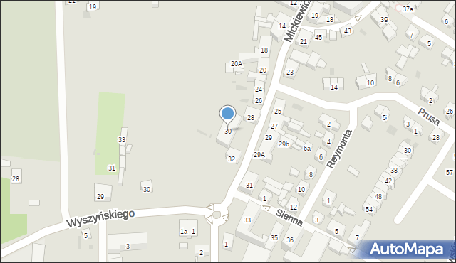 Trzemeszno, Mickiewicza Adama, 30, mapa Trzemeszno