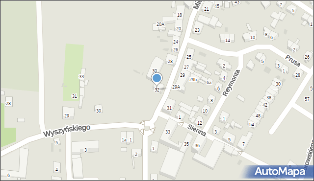 Trzemeszno, Mickiewicza Adama, 32, mapa Trzemeszno