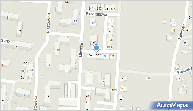 Trzemeszno, Mieszka I, 10C, mapa Trzemeszno