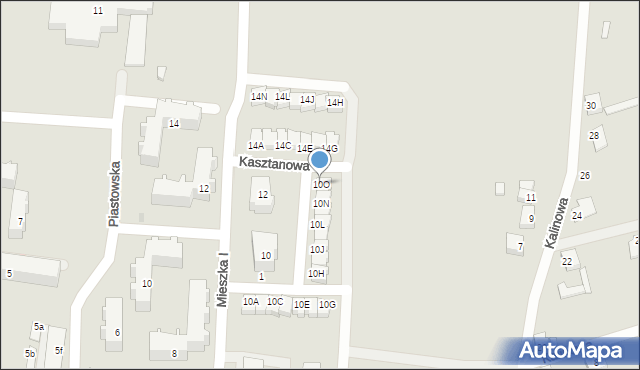 Trzemeszno, Mieszka I, 10O, mapa Trzemeszno