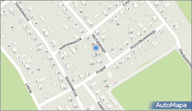 Tuchola, Michalskiego, rtm., 20, mapa Tuchola