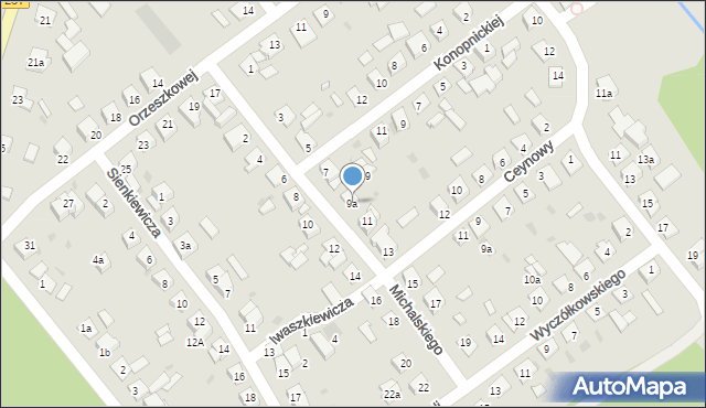 Tuchola, Michalskiego, rtm., 9a, mapa Tuchola