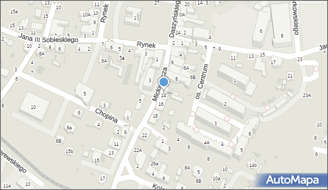 Tuchów, Mickiewicza Adama, 14, mapa Tuchów