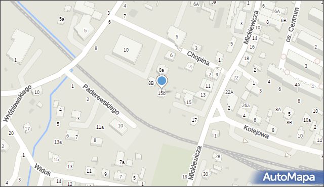 Tuchów, Mickiewicza Adama, 15b, mapa Tuchów