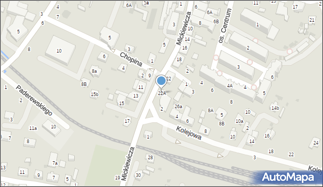 Tuchów, Mickiewicza Adama, 22A, mapa Tuchów