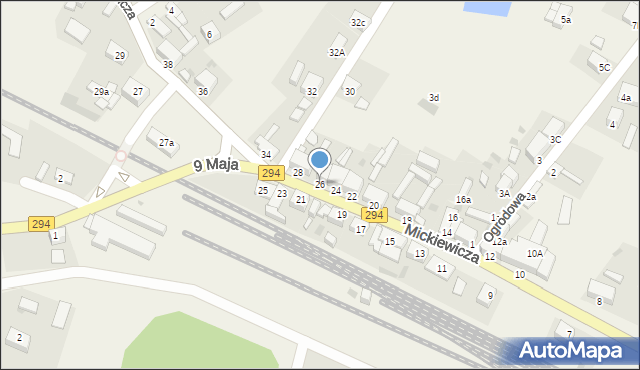 Tuplice, Mickiewicza Adama, 26, mapa Tuplice