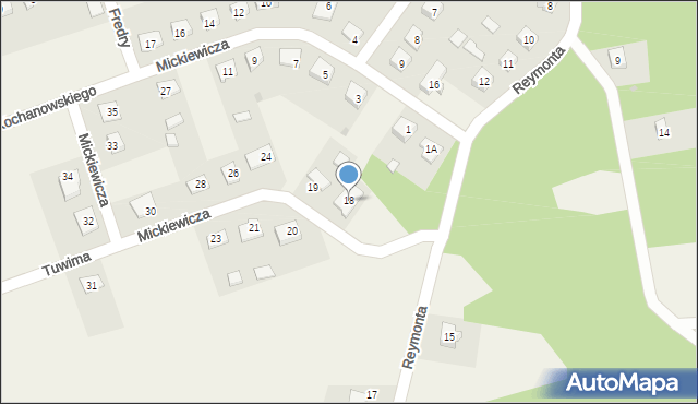 Turośl, Mickiewicza Adama, 18, mapa Turośl