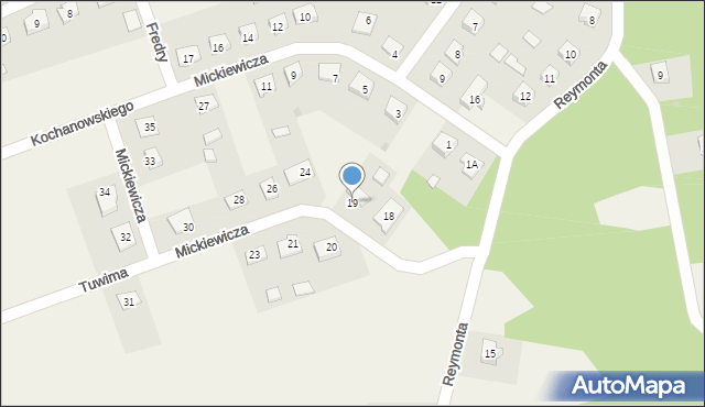 Turośl, Mickiewicza Adama, 19, mapa Turośl