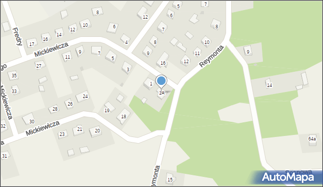 Turośl, Mickiewicza Adama, 1A, mapa Turośl