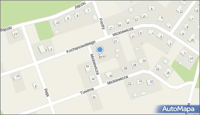 Turośl, Mickiewicza Adama, 33, mapa Turośl