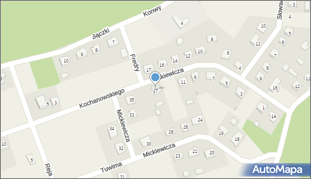 Turośl, Mickiewicza Adama, 37, mapa Turośl