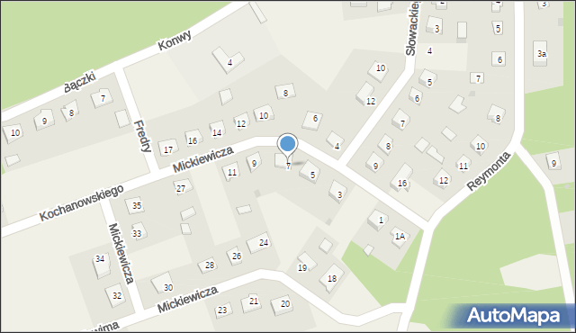 Turośl, Mickiewicza Adama, 7, mapa Turośl