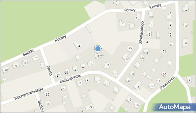 Turośl, Mickiewicza Adama, 8, mapa Turośl