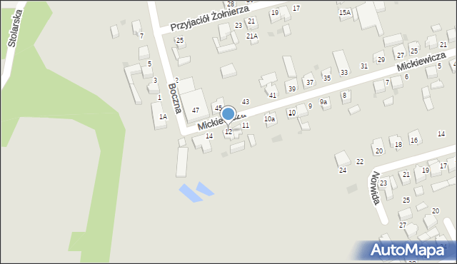 Twardogóra, Mickiewicza Adama, 12, mapa Twardogóra