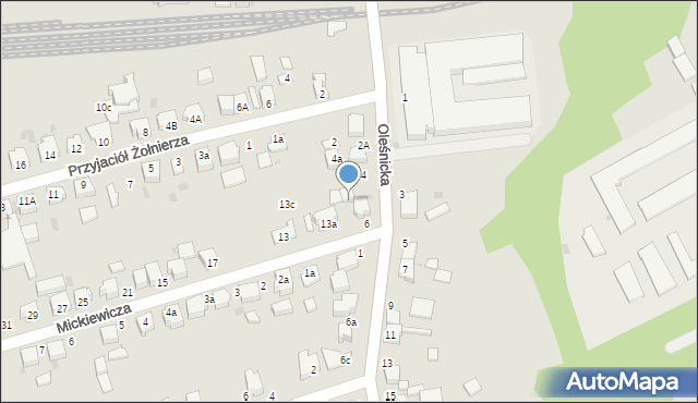 Twardogóra, Mickiewicza Adama, 13b, mapa Twardogóra