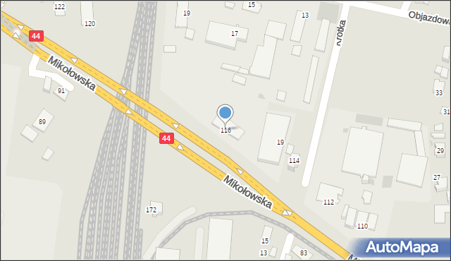 Tychy, Mikołowska, 116, mapa Tychów