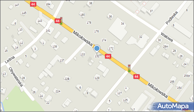 Tychy, Mikołowska, 131, mapa Tychów