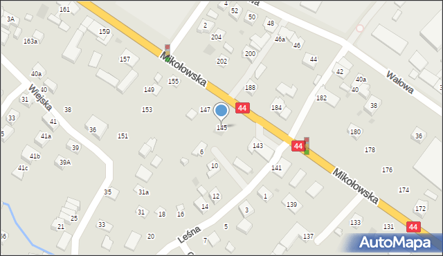 Tychy, Mikołowska, 145, mapa Tychów