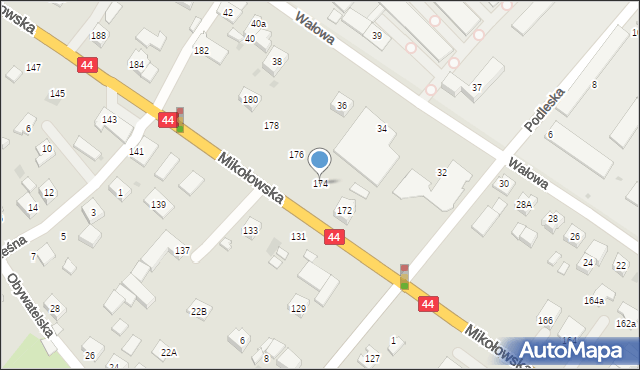 Tychy, Mikołowska, 174, mapa Tychów