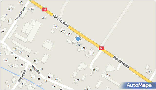 Tychy, Mikołowska, 191, mapa Tychów