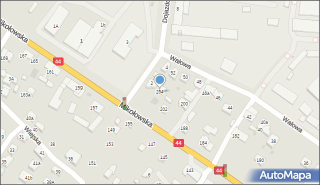 Tychy, Mikołowska, 204, mapa Tychów