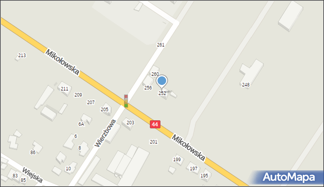 Tychy, Mikołowska, 252, mapa Tychów