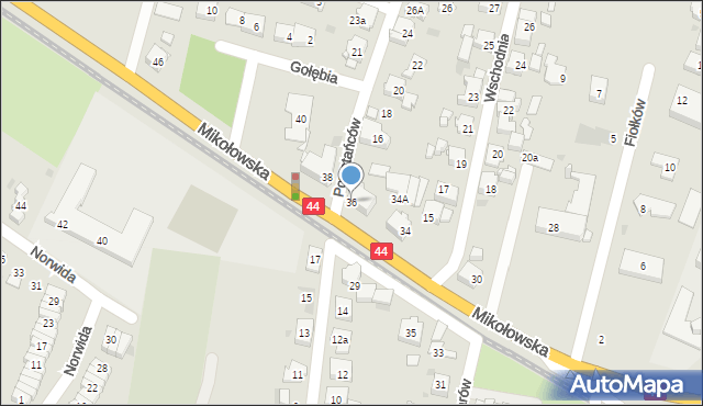 Tychy, Mikołowska, 36, mapa Tychów