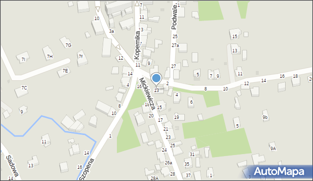 Tyczyn, Mickiewicza Adama, 13, mapa Tyczyn