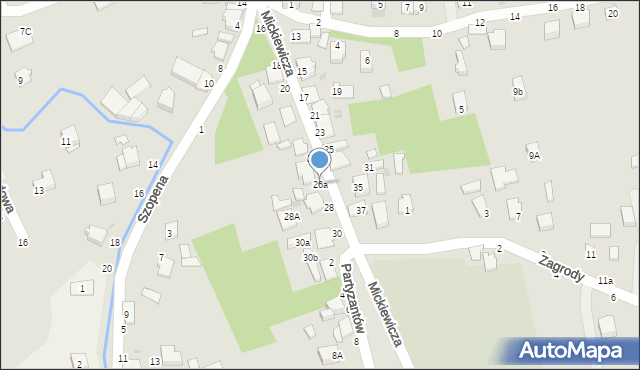 Tyczyn, Mickiewicza Adama, 26a, mapa Tyczyn