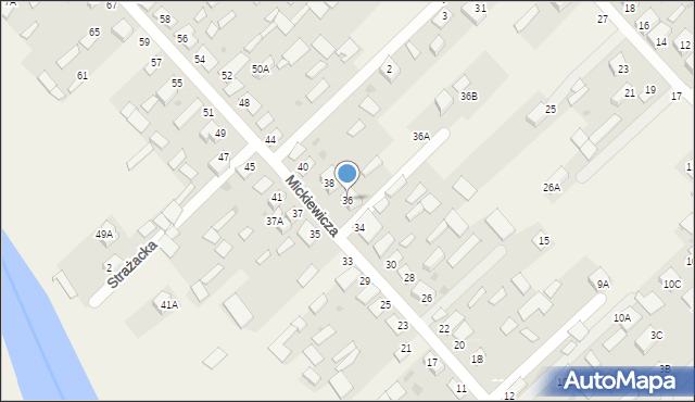 Uhowo, Mickiewicza Adama, 36, mapa Uhowo