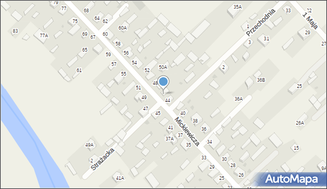 Uhowo, Mickiewicza Adama, 46, mapa Uhowo