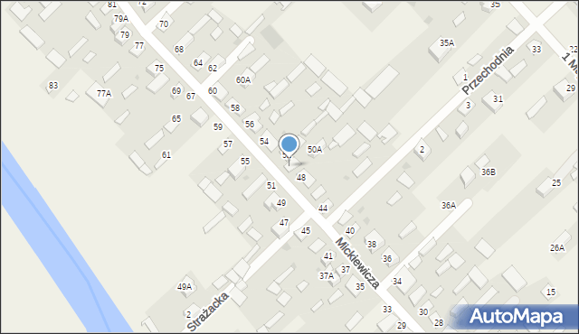 Uhowo, Mickiewicza Adama, 50, mapa Uhowo