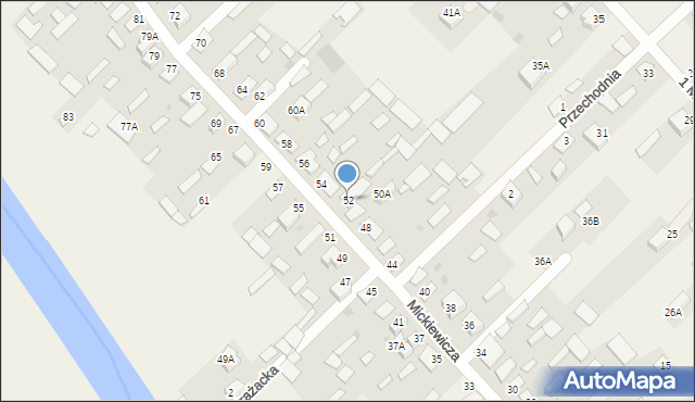 Uhowo, Mickiewicza Adama, 52, mapa Uhowo