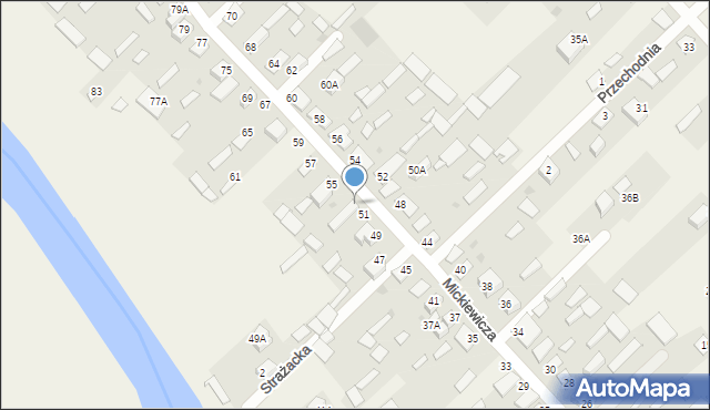 Uhowo, Mickiewicza Adama, 53, mapa Uhowo