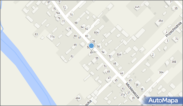 Uhowo, Mickiewicza Adama, 57, mapa Uhowo