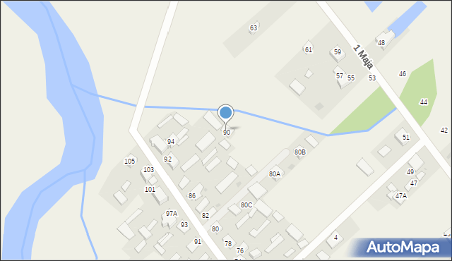 Uhowo, Mickiewicza Adama, 90, mapa Uhowo