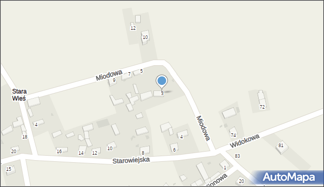 Umianowice, Miodowa, 3, mapa Umianowice