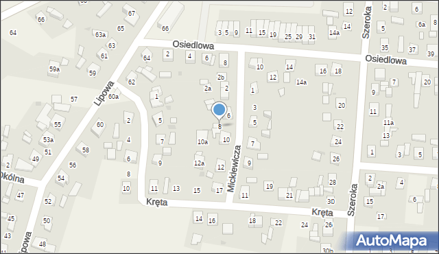 Unisław, Mickiewicza Adama, 8, mapa Unisław
