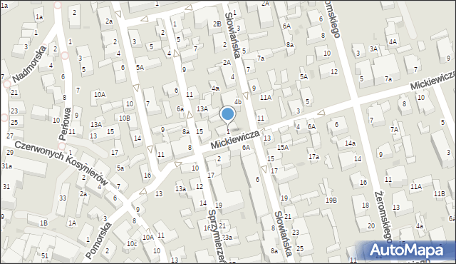 Ustka, Mickiewicza Adama, 1, mapa Ustka