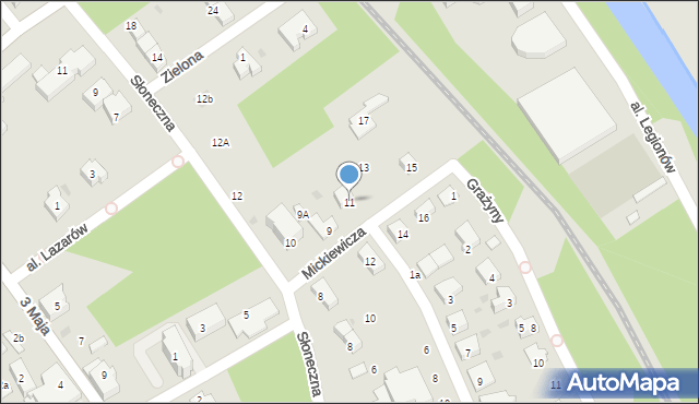 Ustroń, Mickiewicza Adama, 11, mapa Ustroń