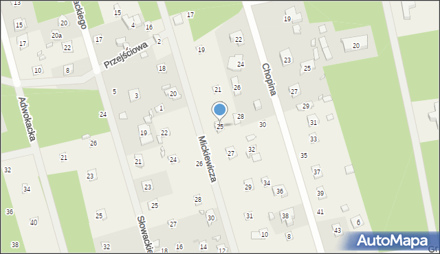 Ustronie, Mickiewicza Adama, 25, mapa Ustronie