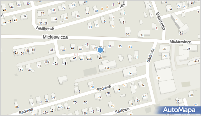 Wadowice, Mickiewicza Adama, 40, mapa Wadowice