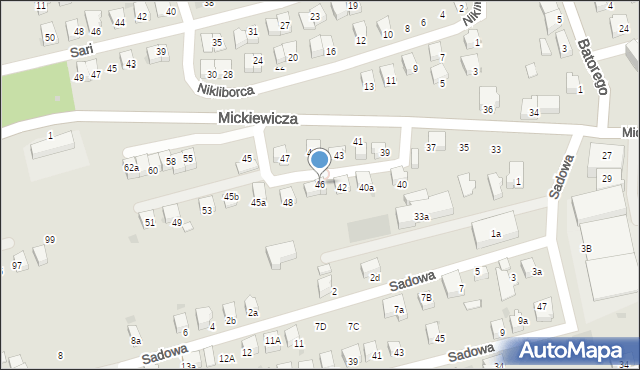 Wadowice, Mickiewicza Adama, 46, mapa Wadowice