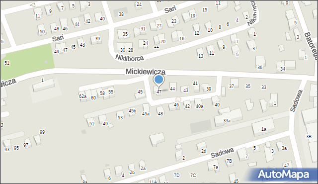 Wadowice, Mickiewicza Adama, 47, mapa Wadowice