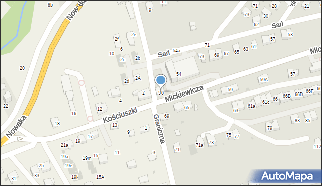 Wadowice, Mickiewicza Adama, 56, mapa Wadowice