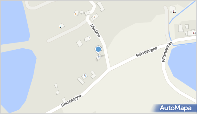 Wadowice, Miedzne, 9, mapa Wadowice