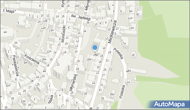 Wałbrzych, Mickiewicza Adama, 16a, mapa Wałbrzycha