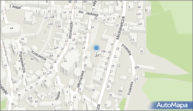 Wałbrzych, Mickiewicza Adama, 18A, mapa Wałbrzycha