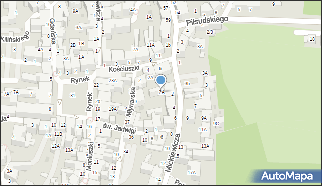 Wałbrzych, Mickiewicza Adama, 2A, mapa Wałbrzycha